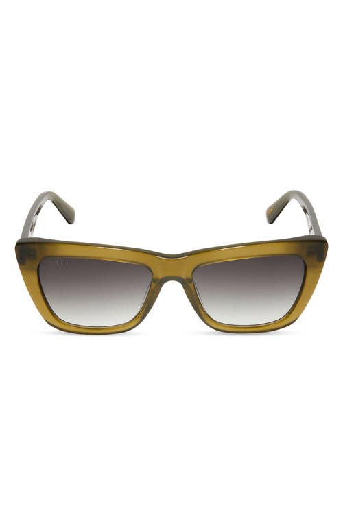 Diff Natasha 54mm Gradient Cat Eye Sunglasses In Olive/grey Gradient