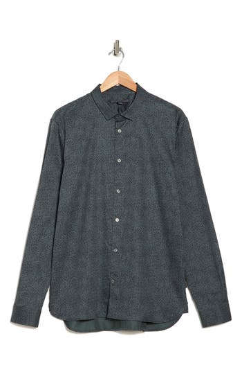John Varvatos Ross Cotton Shirt In Midnight