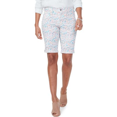 Nydj Briella Print Shorts, Blue