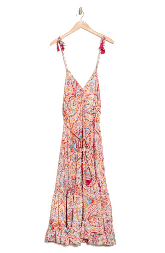 Shop Raga Binita Tie Strap Maxi Dress In Red Multi