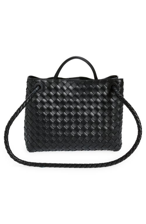 Bottega Veneta Andiamo Shoulder Bag In Black Brass/black