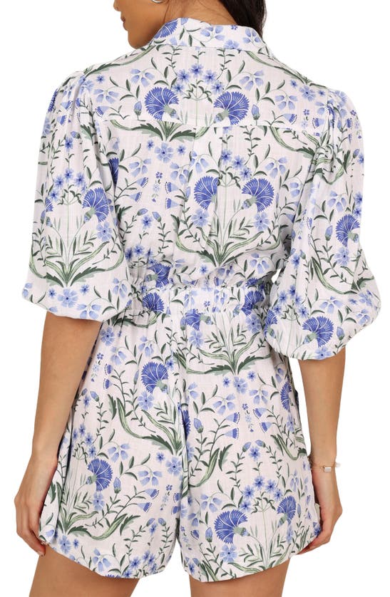 Petal And Pup Petal & Pup Annie Button Front Romper In Blue