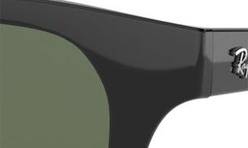 Shop Ray Ban Ray-ban Junior Wayfarer 48mm Sunglasses In Shiny Black/dark Green