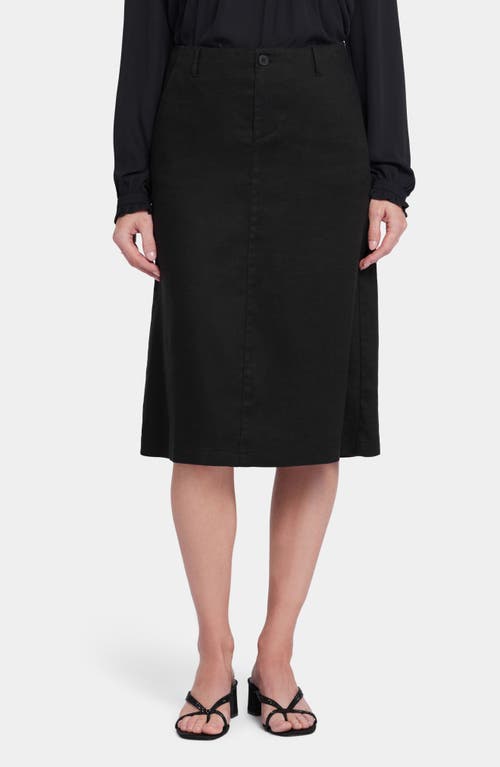 Marilyn Linen Blend A-Line Skirt in Black
