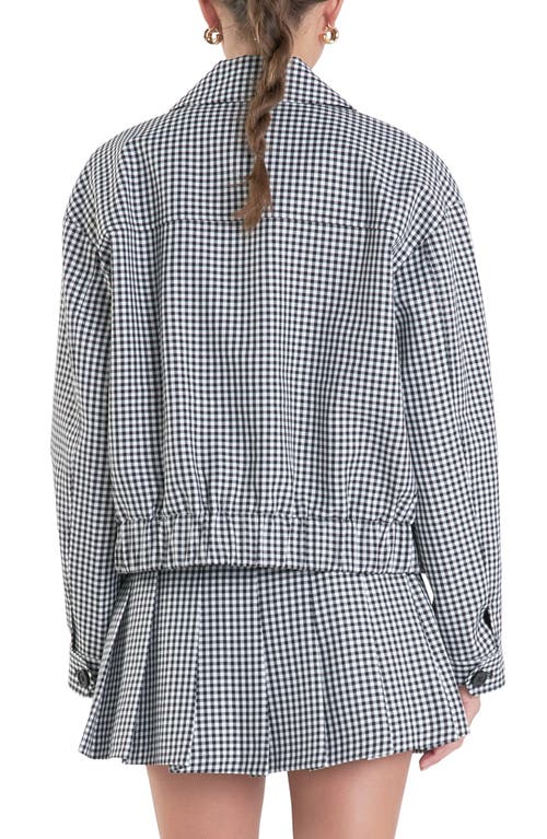 English Factory Gingham Check Jacket In Black