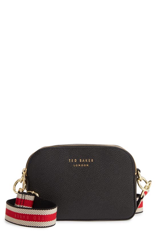 TED BAKER AMERRAH BRANDED STRAP LEATHER CROSSBODY BAG