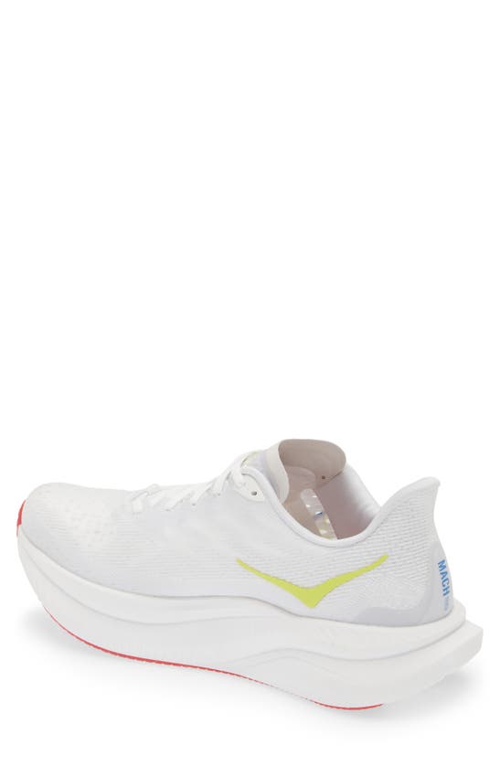 Shop Hoka Mach 6 Running Shoe In White / Nimbus Cloud