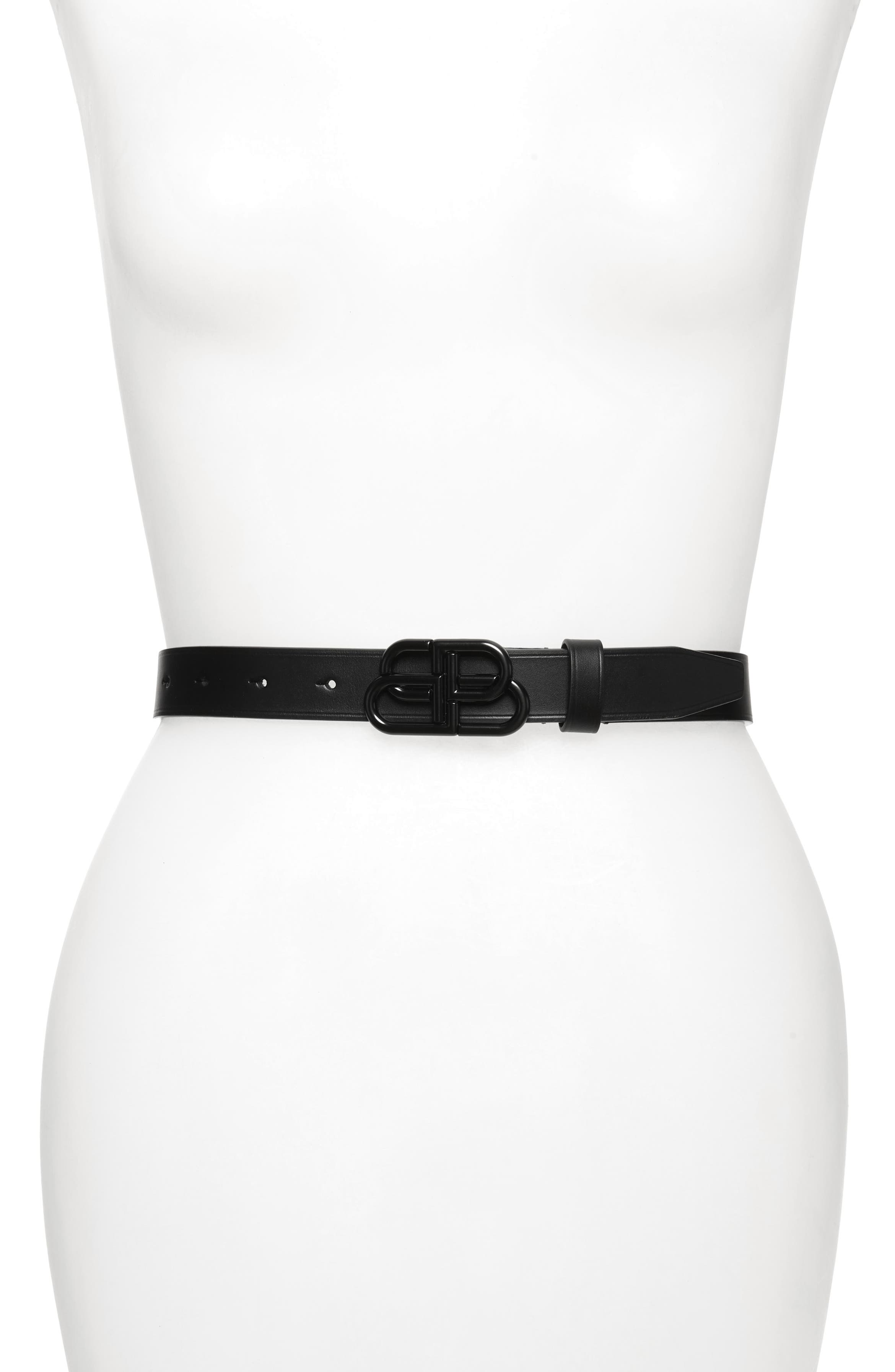 Balenciaga Interlocking B Logo Buckle Leather Belt | Nordstrom