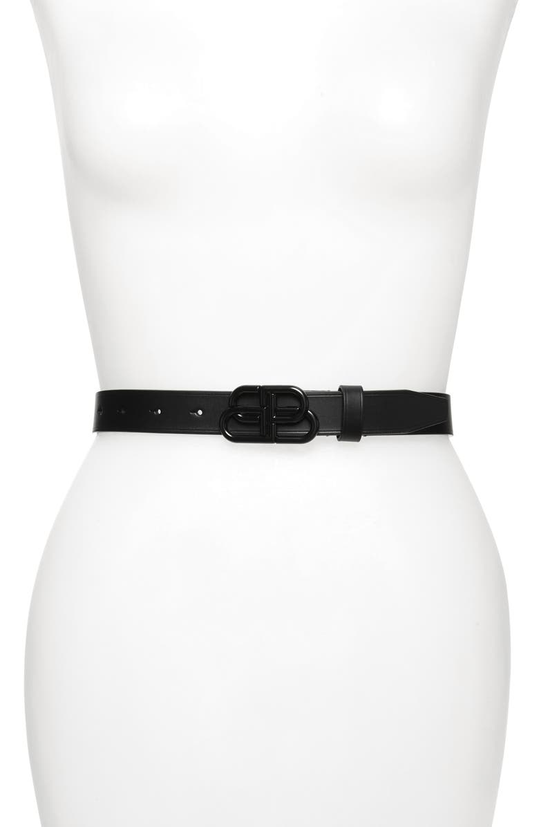 Balenciaga Interlocking B Logo Buckle Leather Belt | Nordstrom