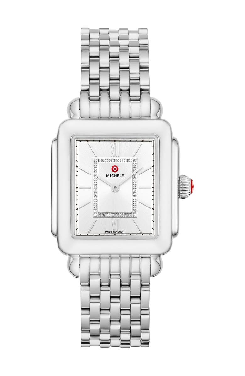 MICHELE Women's Deco II Diamond Bracelet Watch, 20mm x 43mm - 0.11 ctw main image 1