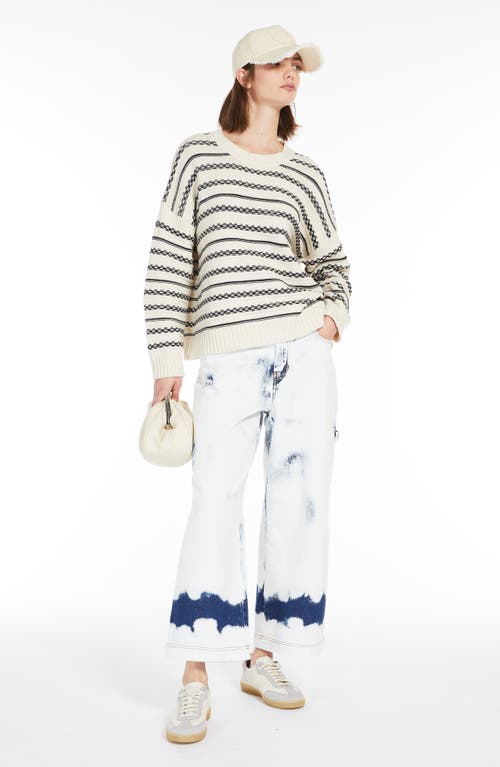 Shop Max Mara Foster Stripe Crewneck Sweater In Navy