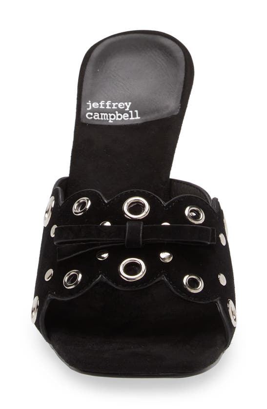 Shop Jeffrey Campbell Odom Studded Slide Sandal In Black Suede Silver