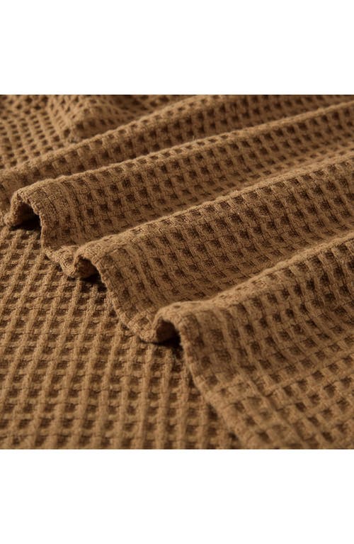 Eddie Bauer Waffle Knit Throw Blanket In Medium Brown