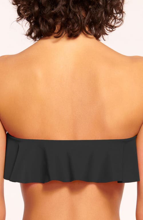 Shop Ramy Brook Cecile Ruffle Strapless Bikini Top In Black