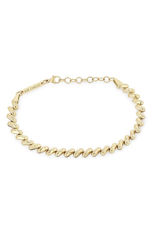 Shop Zoë Chicco San Marco Chain Bracelet In 14k Yellow Gold