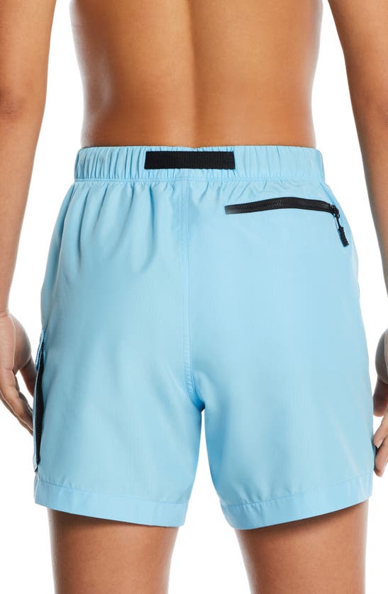 Shop Nike Voyage Cover-up Shorts In Aquarius Blue