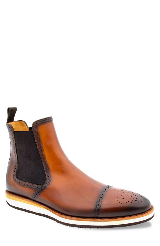 Mezlan Rowdy Cap Toe Chelsea Boot In Cognac