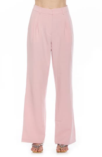 Alexia Admor Ellie Pleated Wide Leg Pants In Pink