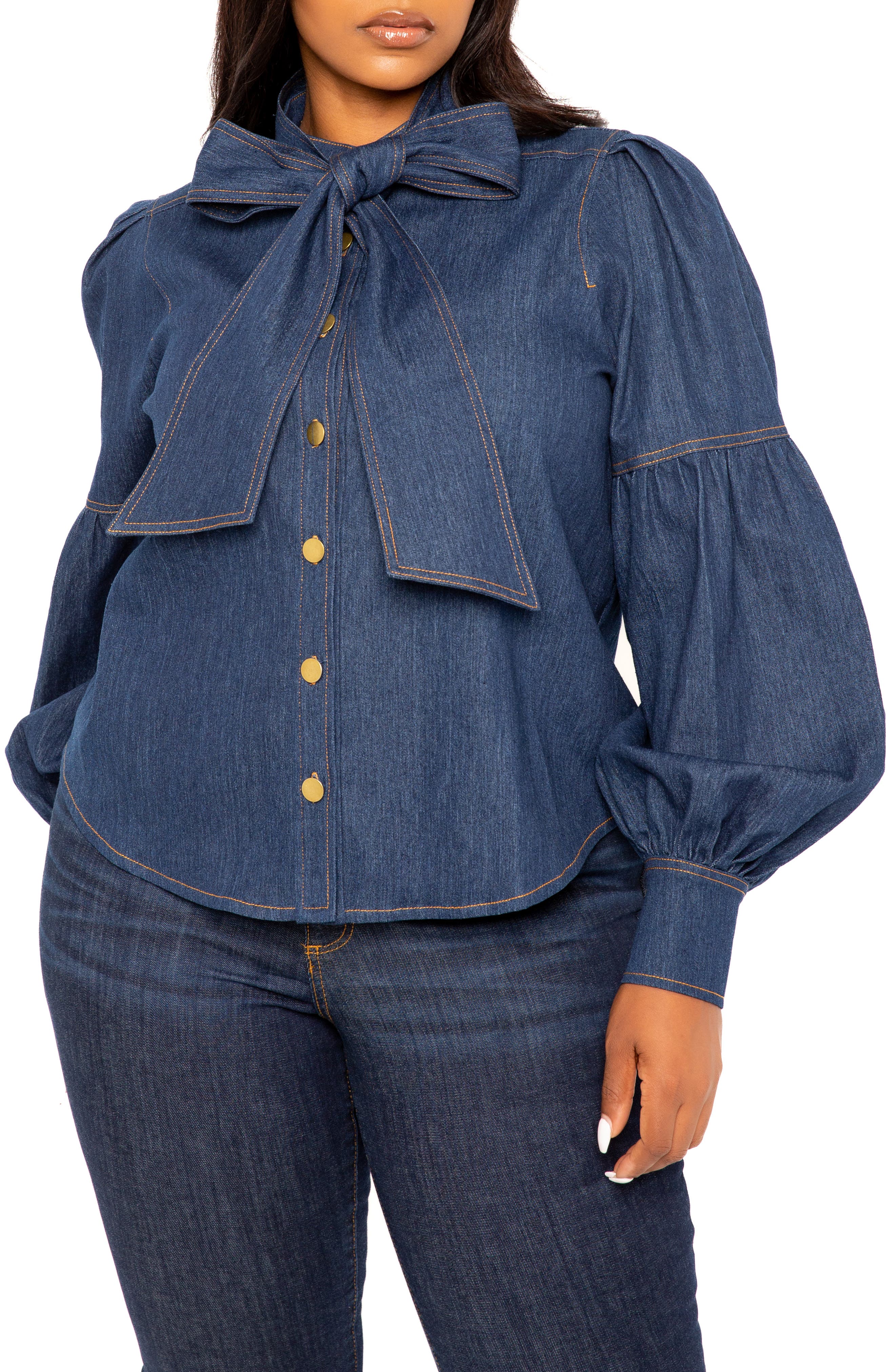 denim plus size top