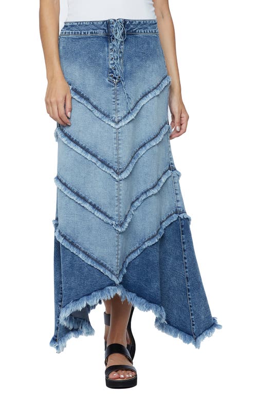 Wash Lab Denim Chevron Maxi Skirt Twilight Blue at Nordstrom,