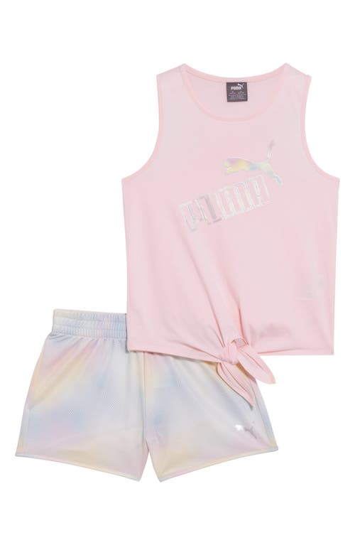 Shop Puma Kids' Tank Top & Shorts 2-piece Set In Light Pink/white