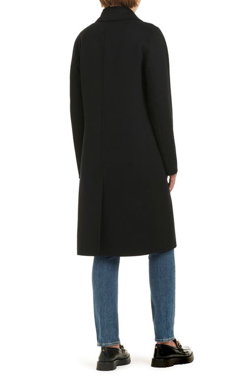 Shop Vince Camuto Oversize Double Breasted Wool Blend Coat In Black