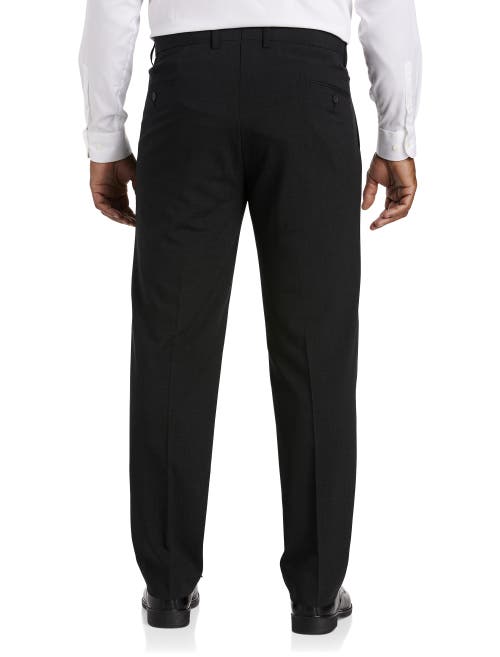 Xdmy Oak Hill By Dxl Perfect Fit Waist-relaxer Pleated Suit Pants In Charcoal