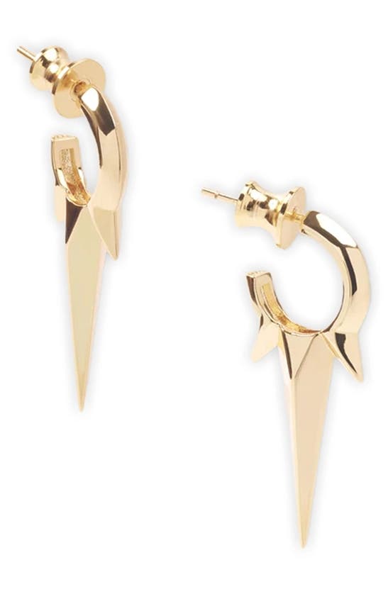 Shop Melinda Maria Gabriella Triple Spike Hoop Earrings In Gold