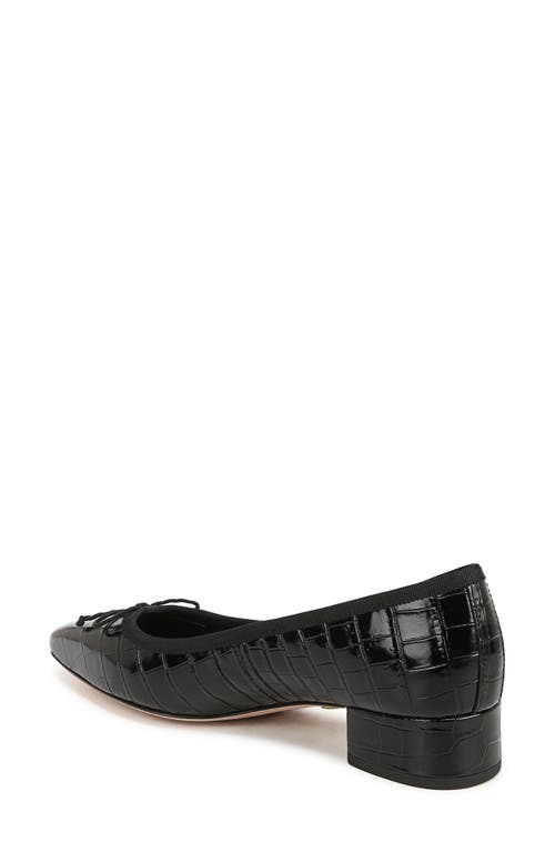 Shop Veronica Beard Cecile Square Toe Pump In Black Croc