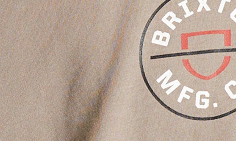 Shop Brixton Crest Graphic Tank In Cinder Grey/ Off White