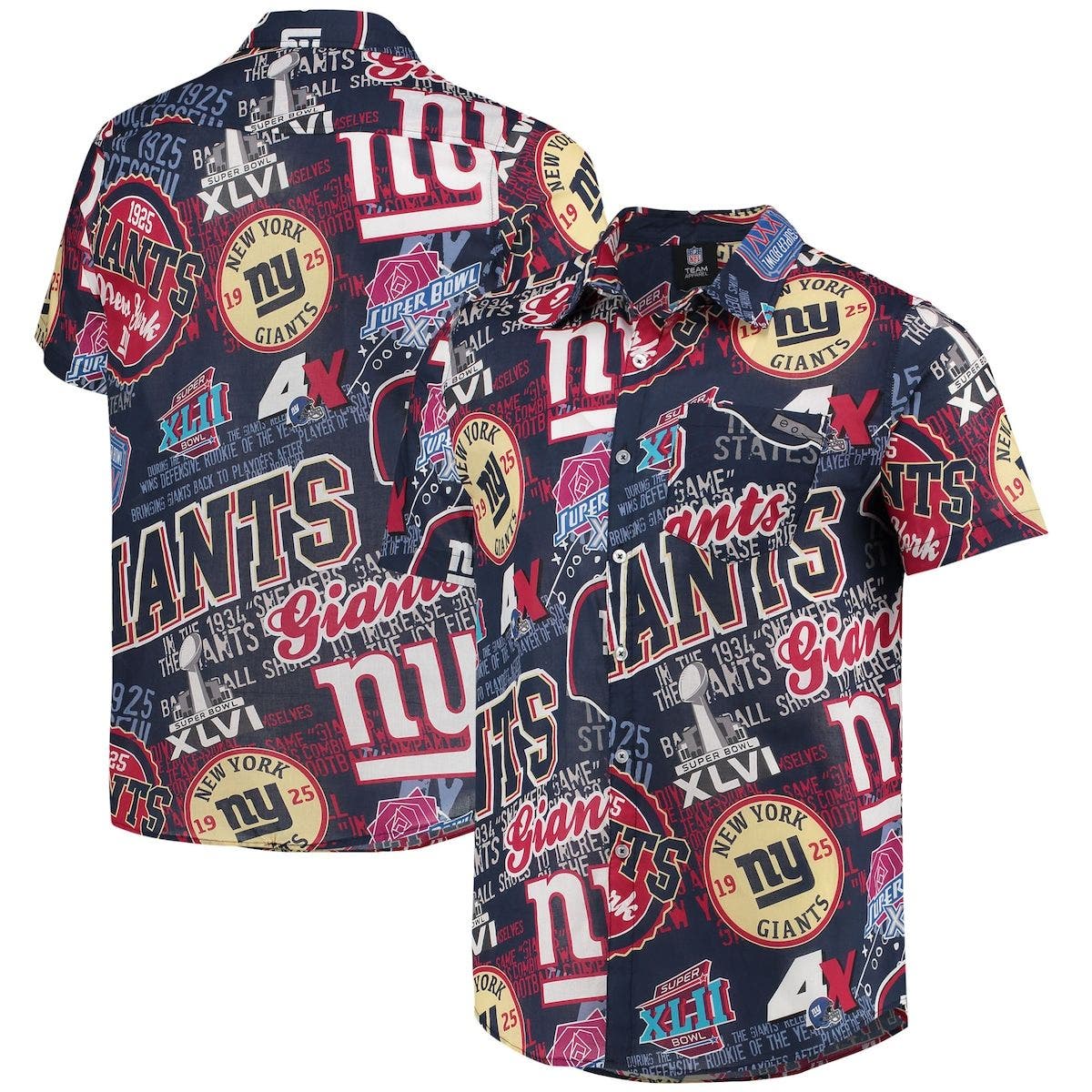 ny giants button down shirt