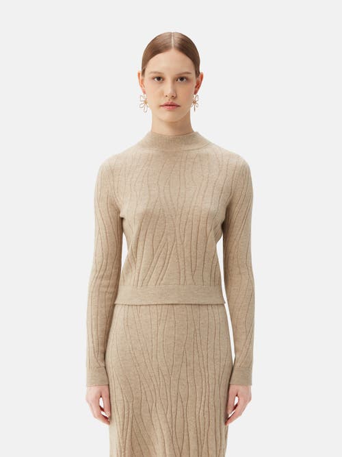 Gobi Mongolian Cashmere Organic Color Cropped High Neck Cashmere Sweater In Warm Grey