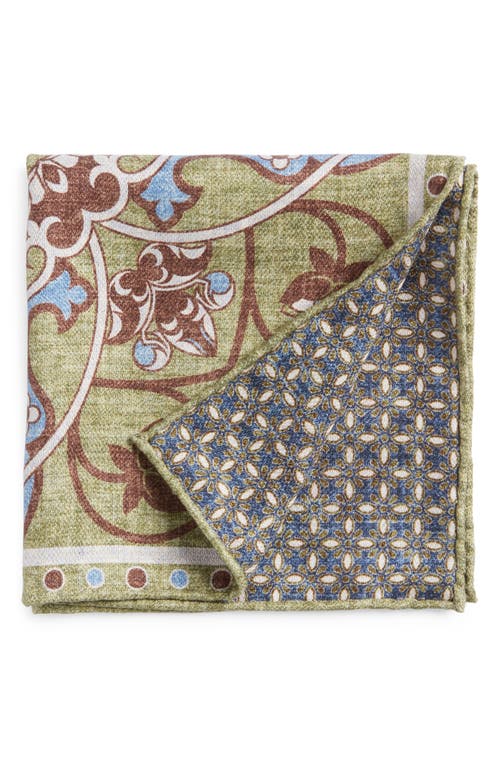 EDWARD ARMAH EDWARD ARMAH PAISLEY VINE REVERSIBLE SILK POCKET SQUARE 