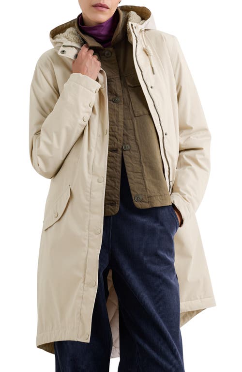 Shop Seasalt Cornwall Plant Hunter Waterproof Hooded Coat In Aran White