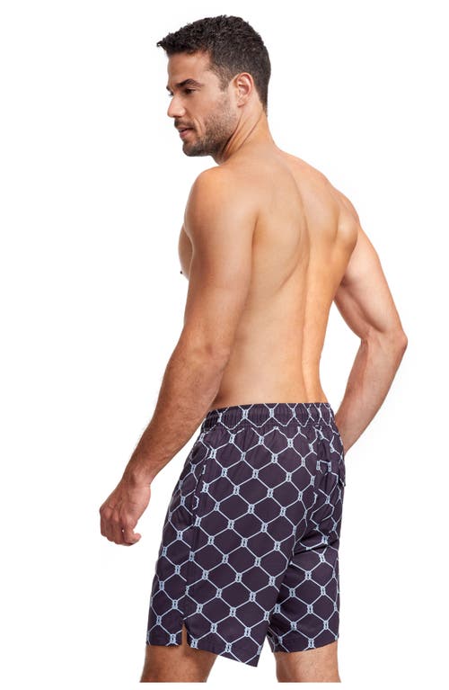 Gottex Men Beach Vibe 7" Swim Shorts In Navy Light Blue