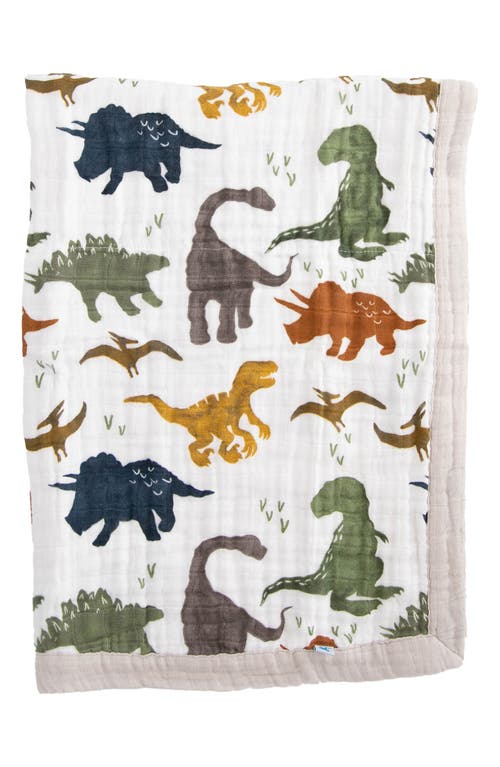 little unicorn Cotton Muslin Baby Quilt in Dino Friends at Nordstrom