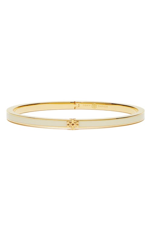 Shop Tory Burch Kira Enamel Hinge Bracelet In Tory Gold/new Ivory