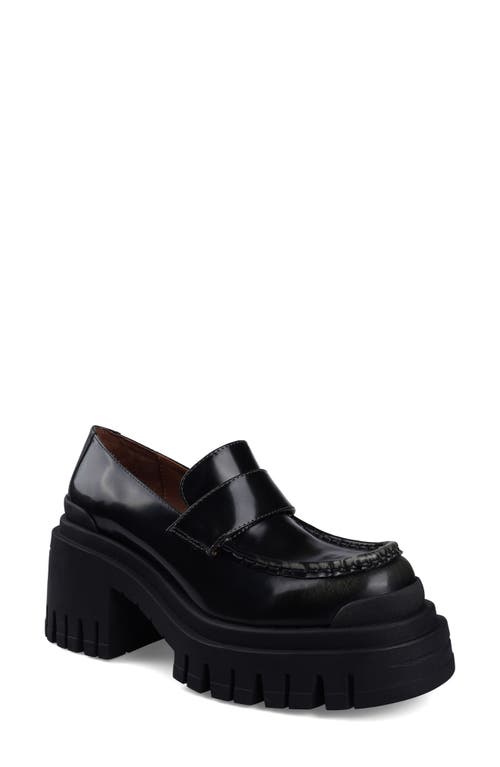 Zigi Orlana Platform Loafer In Black/gray Leather