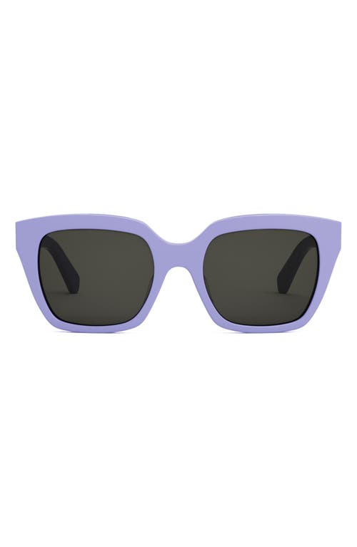 Shop Celine Monochroms 56mm Square Sunglasses In Shiny Lilac/smoke