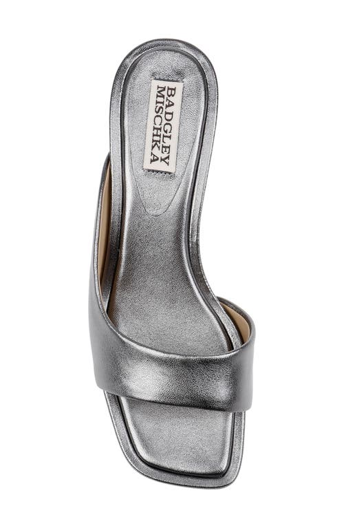 Shop Badgley Mischka Collection Baila Slide Sandal In Silver Antique