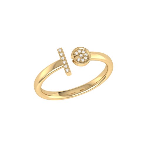 Luvmyjewelry Pac Man Lane Sterling Silver Diamond Open Ring In 14kt Gold Vermeil On Sterling