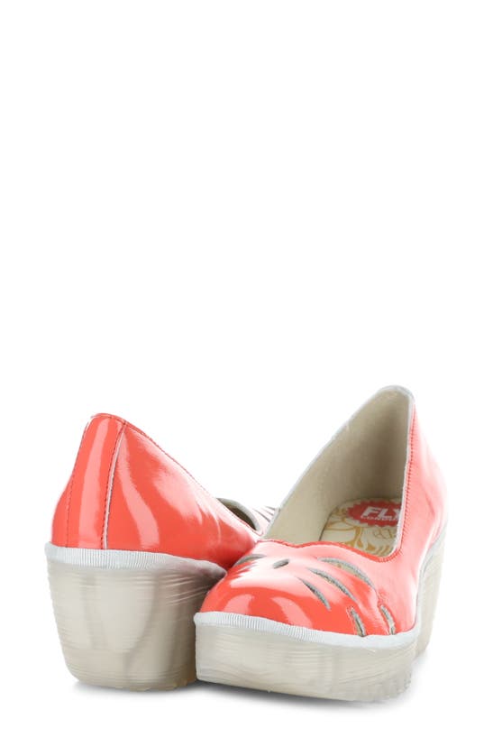Fly London Yubi Wedge Heel Sandal In Scarlet Nappalak