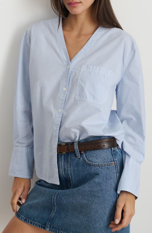 Crosby Cotton Button-Up Shirt in Calm Blue