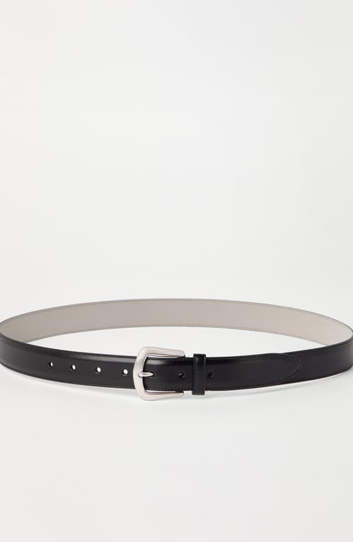 Shop Brunello Cucinelli Calfskin Belt In Black