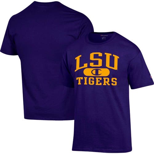 Men's Champion Purple LSU Tigers Arch Pill T-Shirt
