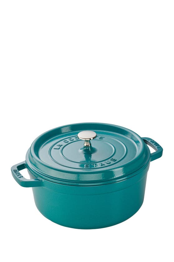 Staub 5.5-quart Round Cocotte In Turquoise