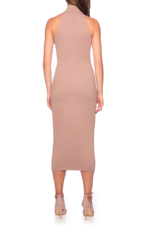 Shop Susana Monaco Mock Neck Body-con Midi Dress In Coco