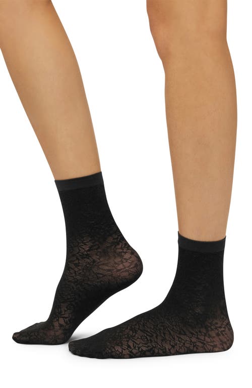 Wolford Floral Jacquard Ankle Socks in Black at Nordstrom