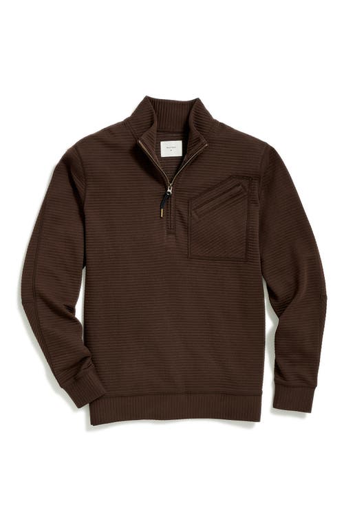 Double Knit Half-Zip Pullover in Chocolate