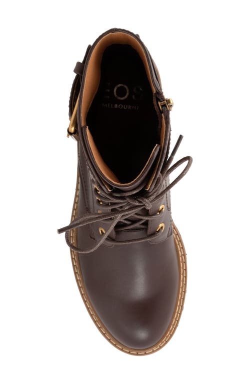 Shop Eos Footwear Line Stack Heel Work Boot In Chestnut